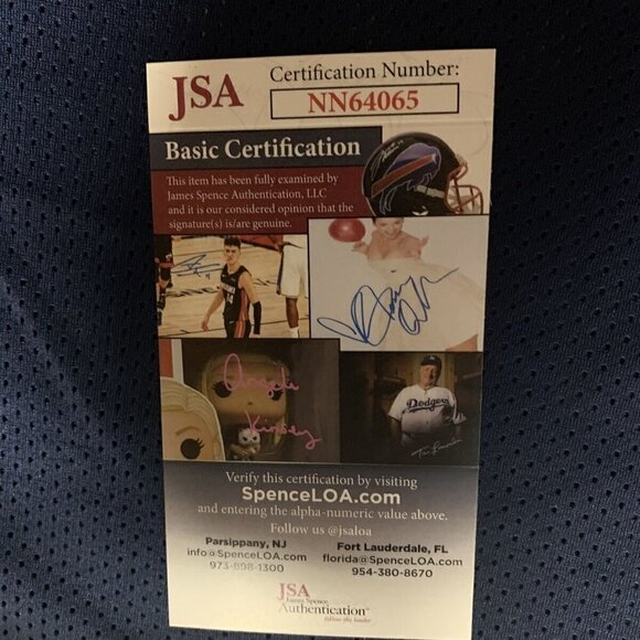 Kris Jenkins Autograph Signed Villanova 16 Champs Buzzer Beater Blue Jersey JSA - Picture 3 of 3